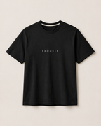 XEMORIX XMRX-014 Signature T-Shirt Black Edition with centered logo on cream background