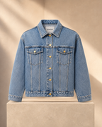 XEMORIX XMRX-078 Essential Signature Women’s Denim Jacket in classic light wash denim