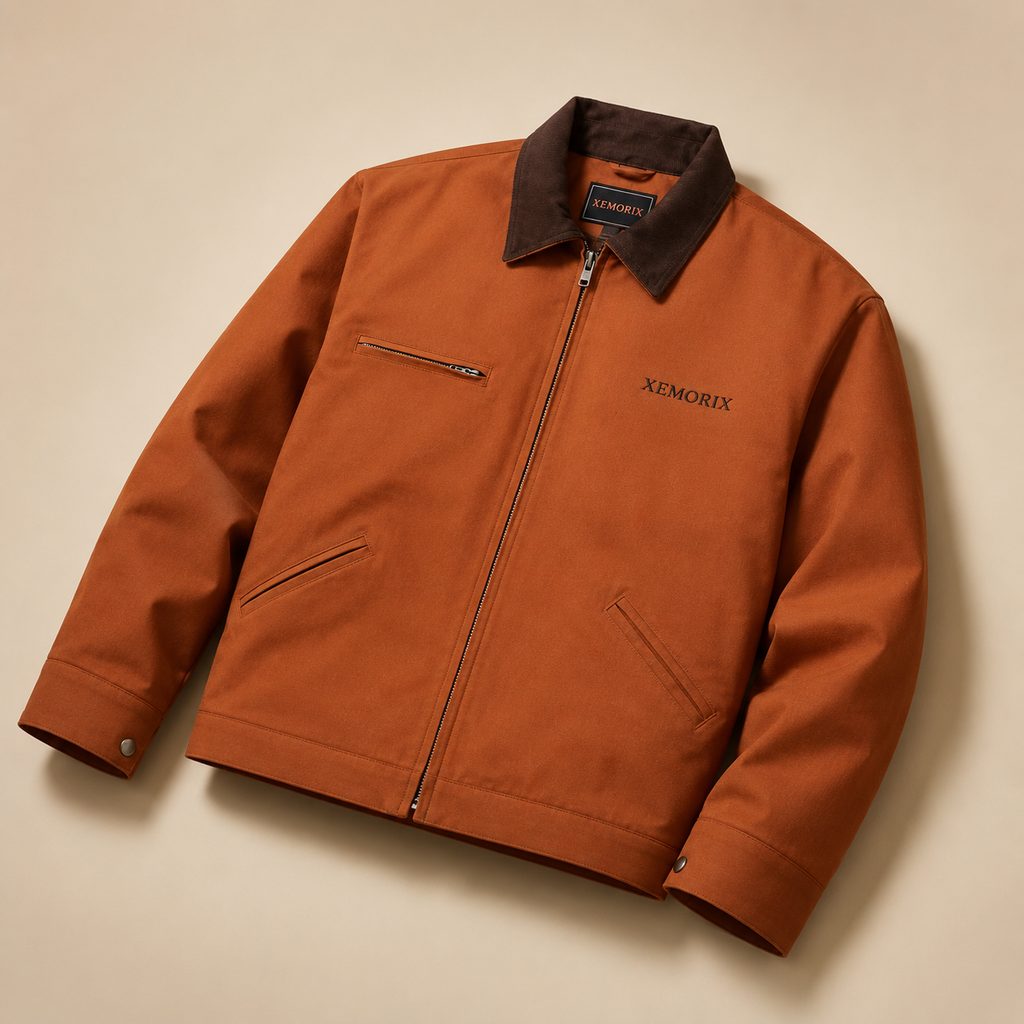 XEMORIX XMRX-069 Signature Duck Cloth Work Jacket — Brown Edition