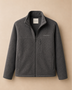 XEMORIX XMRX-067 Signature Zip Fleece Jacket in gray with left chest logo and branded neck tag